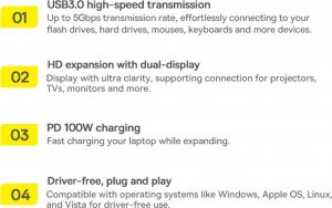 Stacja/replikator Baseus USB-C (WKWG050013) 6