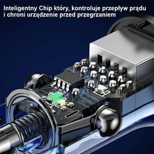 Ładowarka Usams Ładowarka samochodowa USAMS C31 3A 2xUSB-A Fast Charge niebieski/blue CC162CC02 4