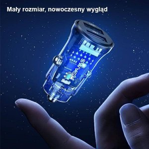Ładowarka Usams Ładowarka samochodowa USAMS C31 3A 2xUSB-A Fast Charge niebieski/blue CC162CC02 5