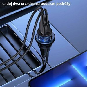 Ładowarka Usams Ładowarka samochodowa USAMS C31 3A 2xUSB-A Fast Charge niebieski/blue CC162CC02 6