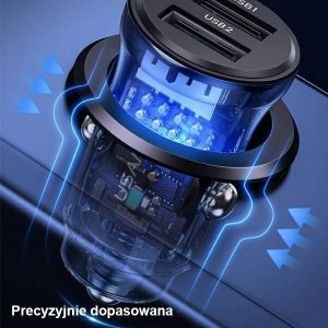 Ładowarka Usams Ładowarka samochodowa USAMS C31 3A 2xUSB-A Fast Charge niebieski/blue CC162CC02 9