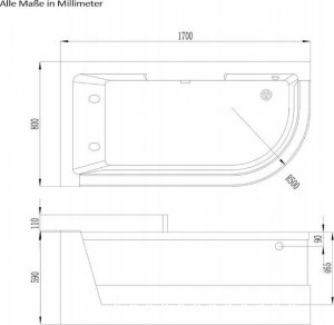 Wanna Home Deluxe Jednoosobowa wanna z hydromasażem 170x80x59 7
