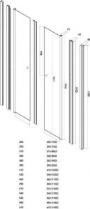 HDL Wahadłowe Drzwi Prysznicowe 120x195 Szkło Mleczne 10