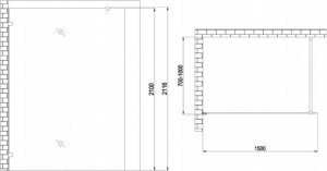 EAGO Kabina Prysznicowa Walk-in 150x210 Easy Clean 8mm 8