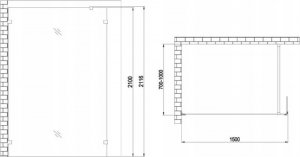 EAGO Kabina Prysznicowa Walk-in 150x210 Easy Clean 8mm 9