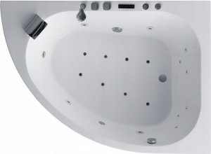 Wanna AWT Narożna Wanna Z Hydromasażem 180/130 z Baterią 4