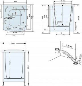 Wanna Home Deluxe Wanna z hydromasażem dla niepełnosprawnych Vital L 10