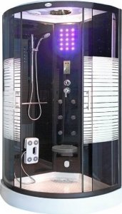 HDL Kabina prysznicowo-parowa 90x90 czarna, led, radio 2