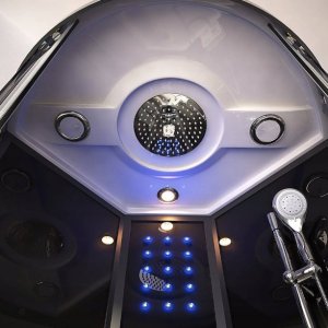 HDL Kabina prysznicowo-parowa 90x90 czarna, led, radio 4