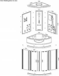 HDL Ekskluzywny prysznic parowy z hydromasażem 150x220 9