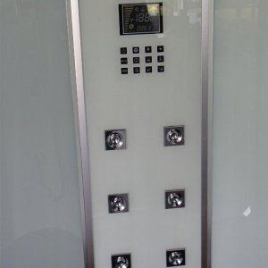 EAGO Kabina parowa z termostatem 100x80 prawa czarna 2