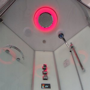 EAGO Kabina parowa z termostatem 100x80 prawa czarna 4