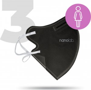 Nanolab Nano Maseczka ochronna, FFP2, czarny, damska, 3ks, Nanolab 1