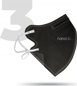 Nanolab Nano Maseczka ochronna, FFP2, czarny, uniwersalny, 3ks, Nanolab 1