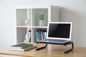 Powerton Podstawa pod monitor, miejsce na klawiaturę, czarny, metal/ tworzywo, 20 kg nośność, Powerton, ergo 4