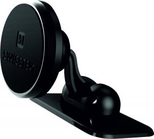 Swissten Uchwyt magnetyczny do telefonu lub GPS Swissten do samochodu, S-Grip Dashboard DM6, czarny, metal, z klejem, czarna, telefon 3