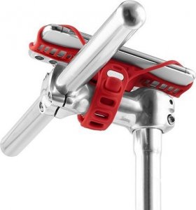 Bone Bike Uchwyt telefonu komórkowego Bone Bike Tie 3 Pro, na rower, regulowany rozmiar, czerwony, 5.8-7.2", silikon, nocowany na trzonku ki 2