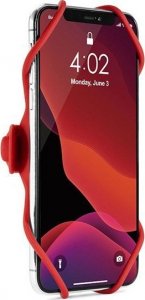 Bone Bike Uchwyt telefonu komórkowego Bone Bike Tie 3 Pro, na rower, regulowany rozmiar, czerwony, 5.8-7.2", silikon, nocowany na trzonku ki 3