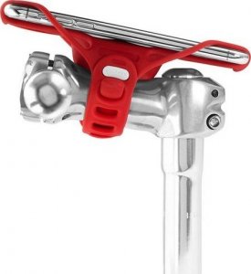 Bone Bike Uchwyt telefonu komórkowego Bone Bike Tie 3 Pro, na rower, regulowany rozmiar, czerwony, 5.8-7.2", silikon, nocowany na trzonku ki 4