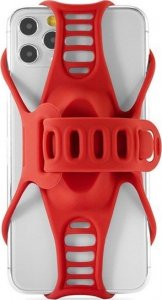 Bone Bike Uchwyt telefonu komórkowego Bone Bike Tie 3 Pro, na rower, regulowany rozmiar, czerwony, 5.8-7.2", silikon, nocowany na trzonku ki 6