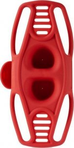 Bone Bike Uchwyt telefonu komórkowego Bone Bike Tie 3 Pro, na rower, regulowany rozmiar, czerwony, 5.8-7.2", silikon, nocowany na trzonku ki 7