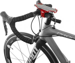 Bone Bike Uchwyt telefonu komórkowego Bone Bike Tie 3 Pro, na rower, regulowany rozmiar, czerwony, 5.8-7.2", silikon, nocowany na trzonku ki 9