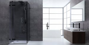 EAGO Kabina Prysznicowa 100x100 Easy Clean 8mm Czarna 6