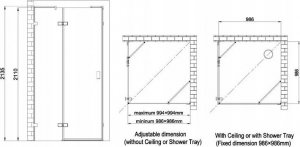 EAGO Kabina Prysznicowa 100x100 Easy Clean 8mm Czarna 8
