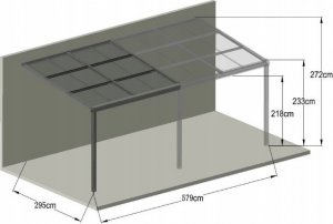 HDL Aluminiowe zadaszenie tarasowe RAL7016 400x300 3