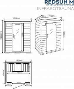 Home Deluxe Sauna na podczerwień REDSUN M pełne spektrum 7