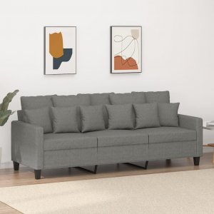 vidaXL vidaXL Sofa 3-osobowa, ciemnoszara, 180 cm, tapicerowana tkaniną 1