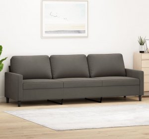 vidaXL vidaXL Sofa 3-osobowa, ciemnoszara, 210 cm, obita aksamitem 1