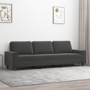 vidaXL vidaXL 3-osobowa sofa, ciemnoszary, 210 cm, tapicerowana mikrofibrą 1