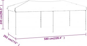 vidaXL Składany namiot imprezowy ze ściankami, czarny, 3x6 m 9