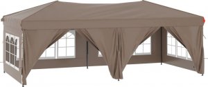 vidaXL Składany namiot imprezowy ze ściankami, kolor taupe, 3x6 m 2