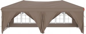 vidaXL Składany namiot imprezowy ze ściankami, kolor taupe, 3x6 m 3