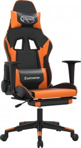 Fotel vidaXL czarno-pomarańczowy z podnóżkiem (3143705) 1