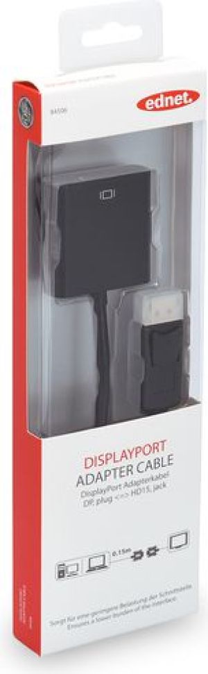 Adapter AV Ednet DisplayPort - D-Sub (VGA) czarny (84506) 2