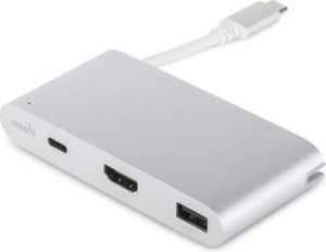 Stacja/replikator Moshi MI-USBC-MA-S USB-C - HDMI + USB-C + USB Srebrny  (99MO084204) 1