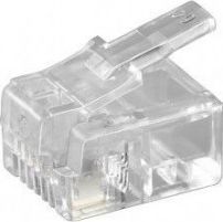 Goobay GOOBAY 10x RJ11 Western plug for round cable 4 pole unshielded for crimping to telephone cable - 58625 1