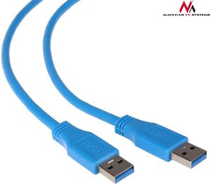 Kabel USB Maclean USB-A - USB-A 1.8 m Niebieski (MCTV-582) 1