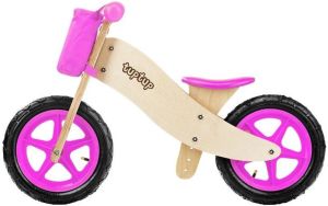 TupTup Drewniany rowerek biegowy z koszyczkiem PINK (TT00002) 1