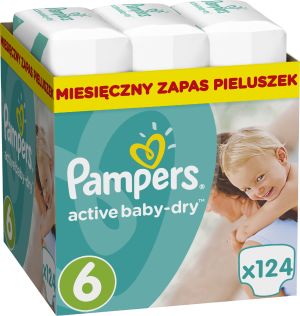 Pieluszki Pampers Pampers Active Baby-Dry Rozmiar 6 (Extra Large) 124 Pieluszek 1