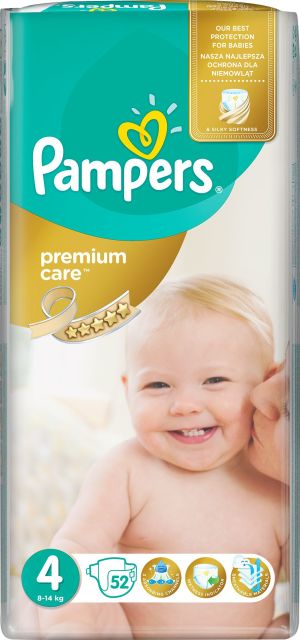 Pampers Pieluchy Premium Care 4, 9-14 kg, 52 szt. 7