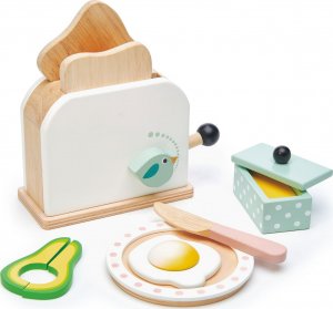 Tender Toys Zabawka drewniana toster z zestawem śniadaniowym Mini Chef Tender Leaf Toys 5