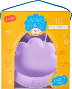 Nana`s Manners Talerz silikonowy z przyssawką Purple Nana's Manners 1