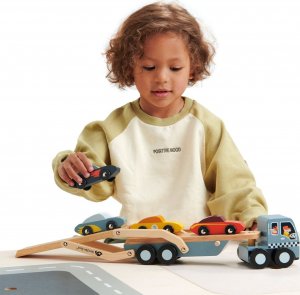 Tender Toys Drewniana laweta z samochodami Tender Leaf Toys 6