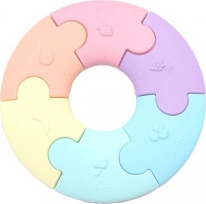 Jellystone Designs Gryzak dla niemowląt puzzle sensoryczne pastelowe kółko Jellystone 1