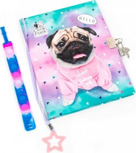 Pamiętnik z kłódką + bransoletką Cleo i Fran piesek 2