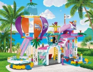 LEGO KLOCKI BLOCKI LEGO FRIENDS Basen Wodny Park Rozrywki Zjeżdżalnie Strefa Relaksu AQUAPARK - 343 elementy NA PREZENT 6